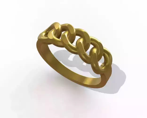 Cuban chain link motif ring