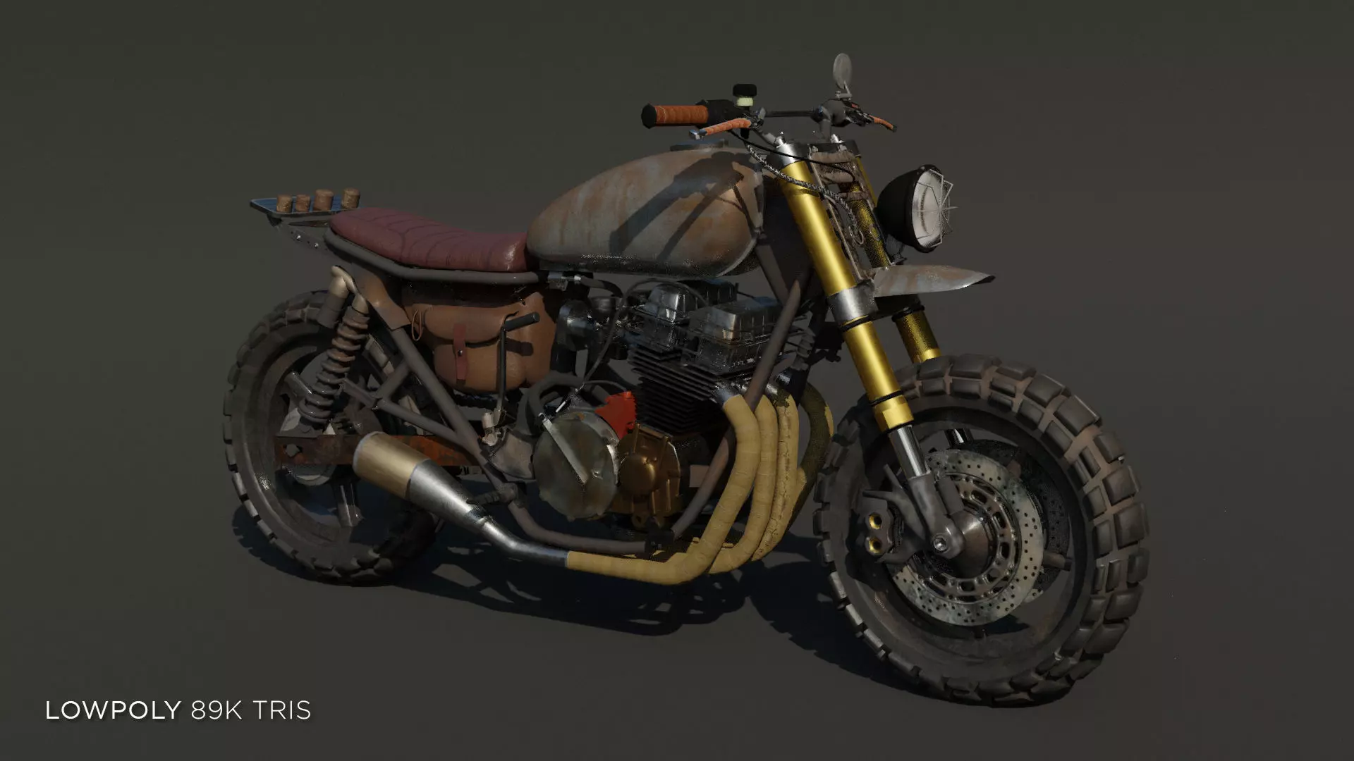 Daryls Walking Dead Bike Low-poly 3D model_0
