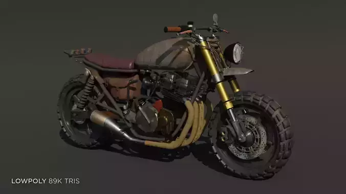 Daryls Walking Dead Bike Low-poly 3D model