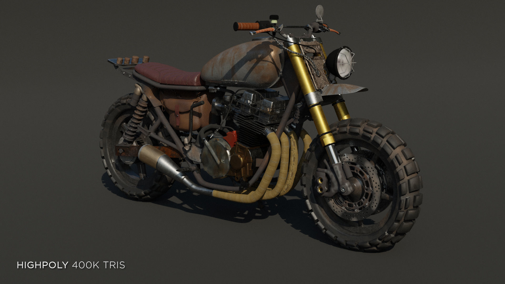 Daryls Walking Dead Bike Low-poly 3D model_3