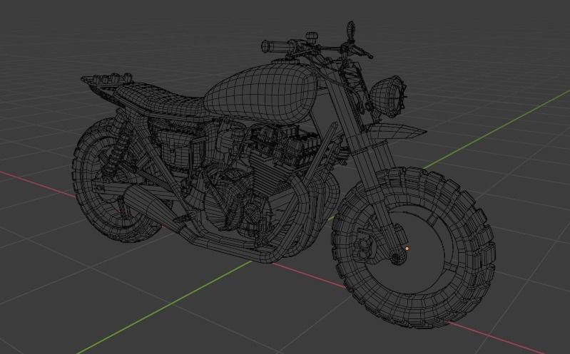 Daryls Walking Dead Bike Low-poly 3D model_4