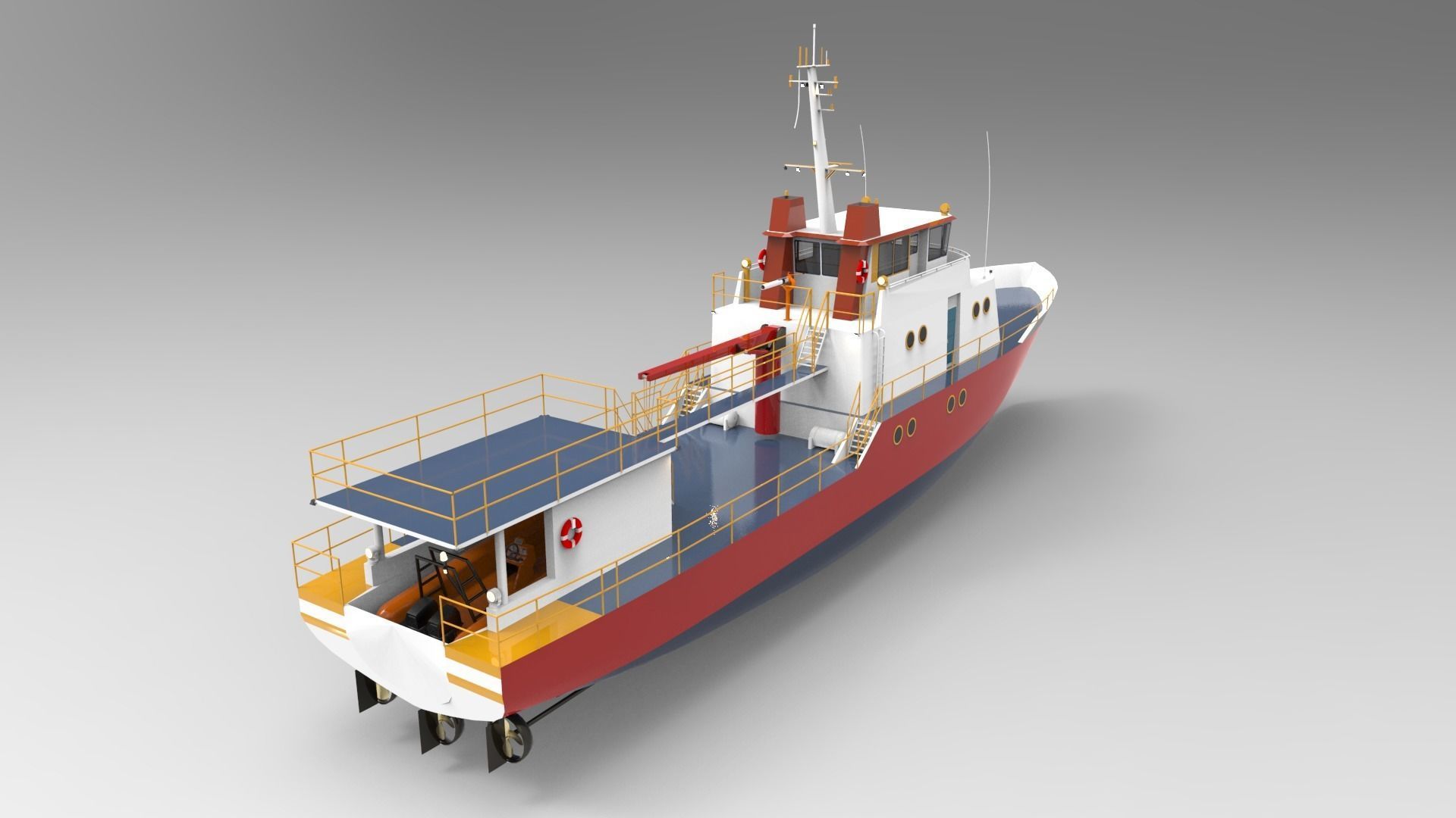 SAR Rescue boat 3D model_2