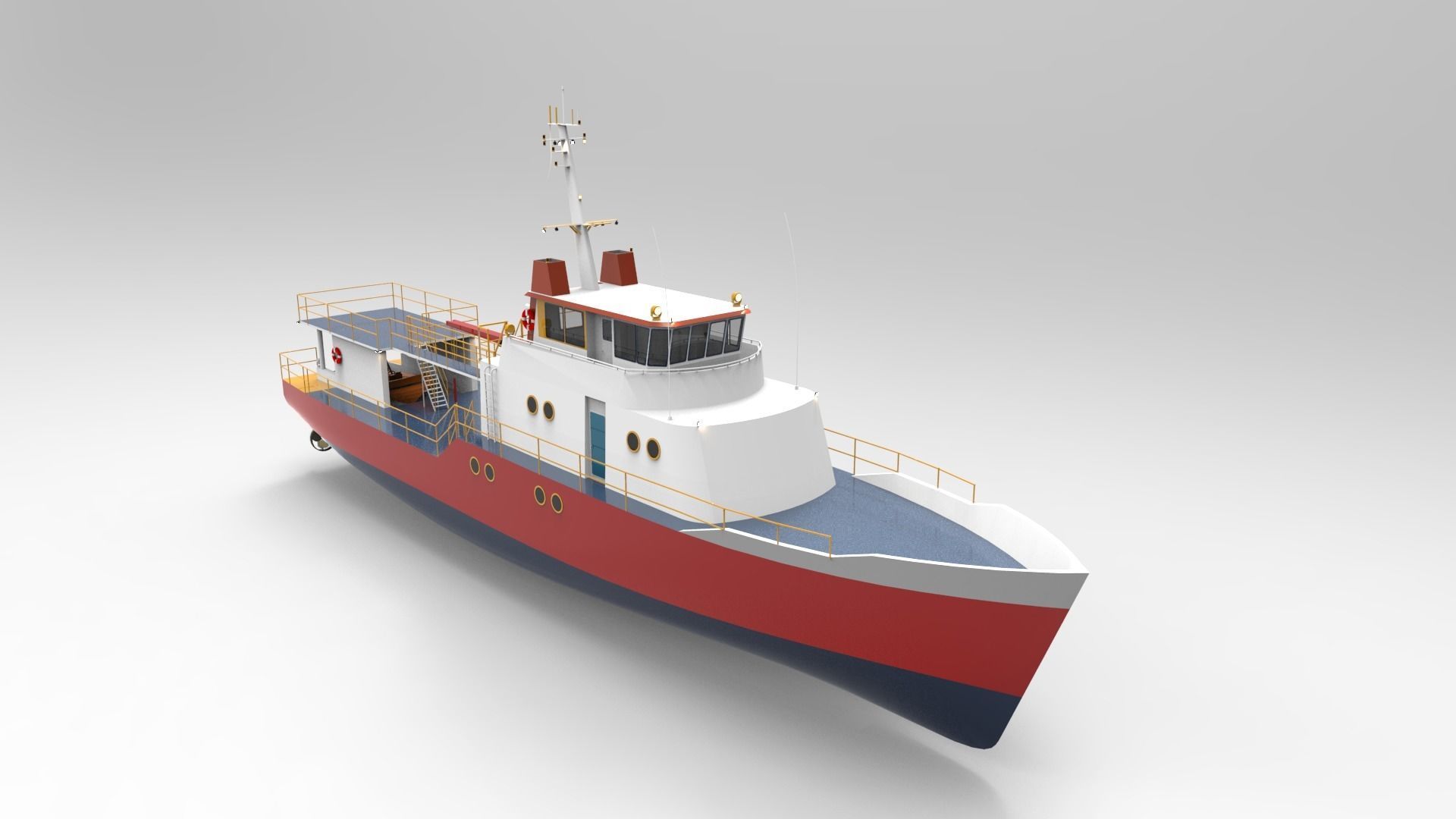 SAR Rescue boat 3D model_4