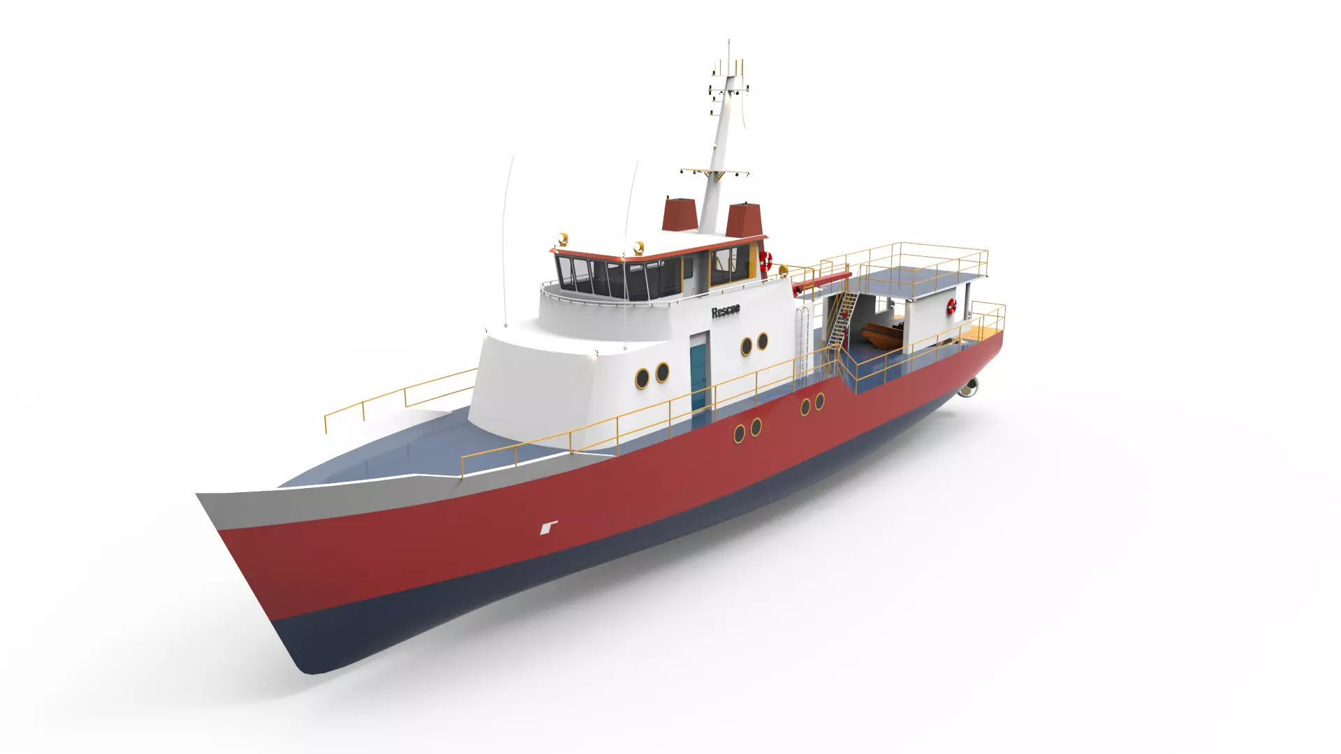 SAR Rescue boat 3D model_0
