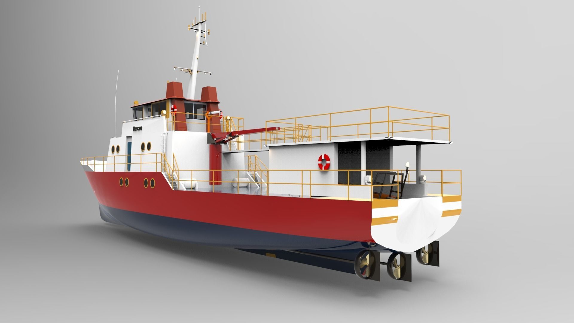 SAR Rescue boat 3D model_5