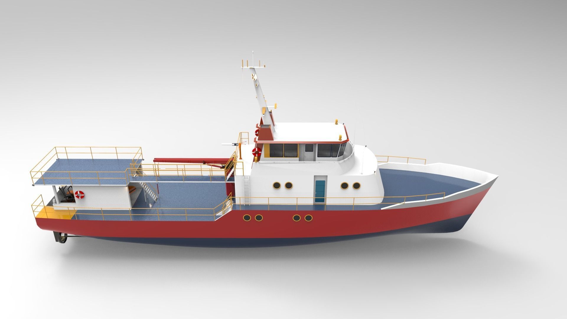 SAR Rescue boat 3D model_1