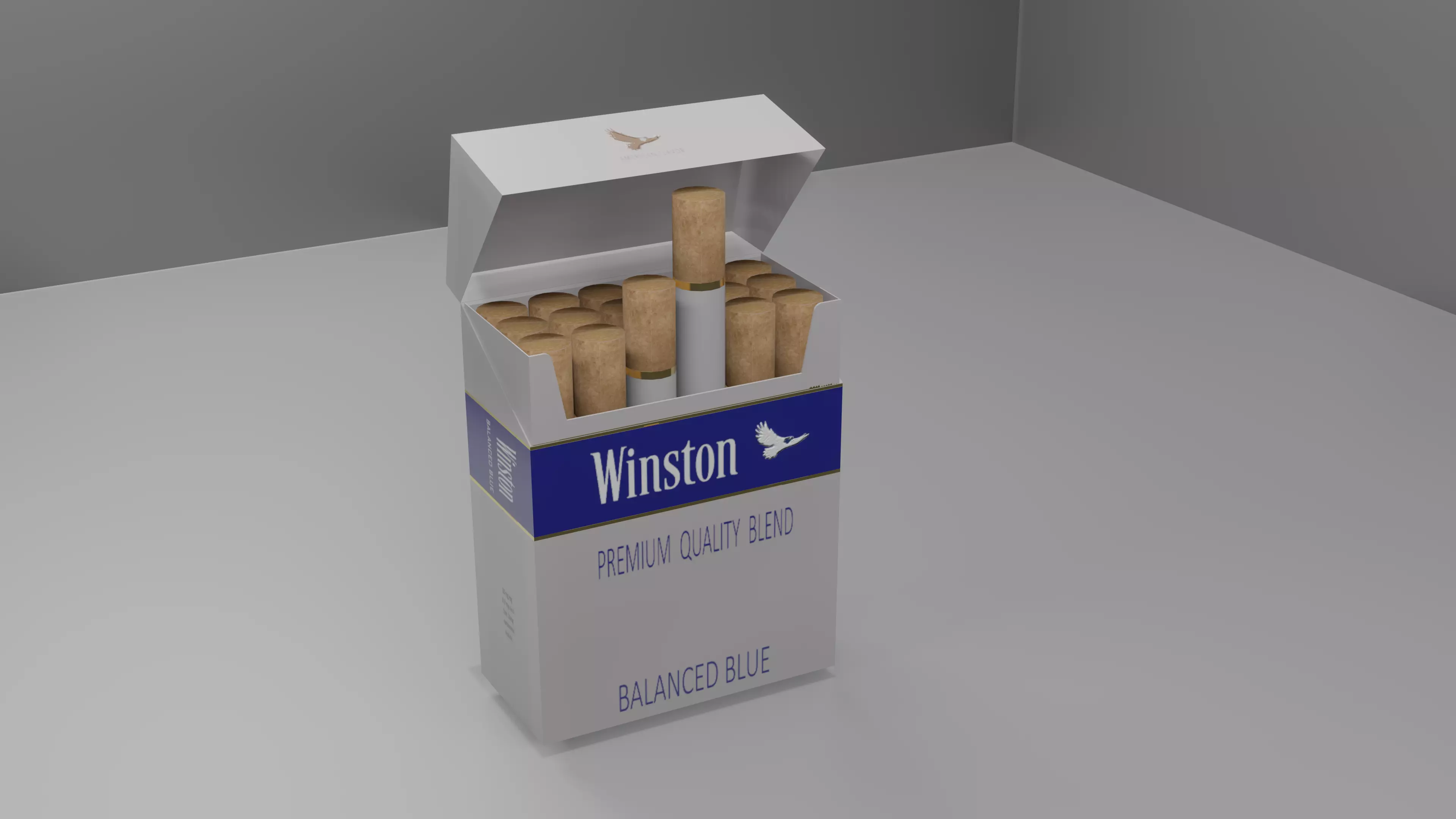 Cigaret box of cigarettes Low-poly 3D model
