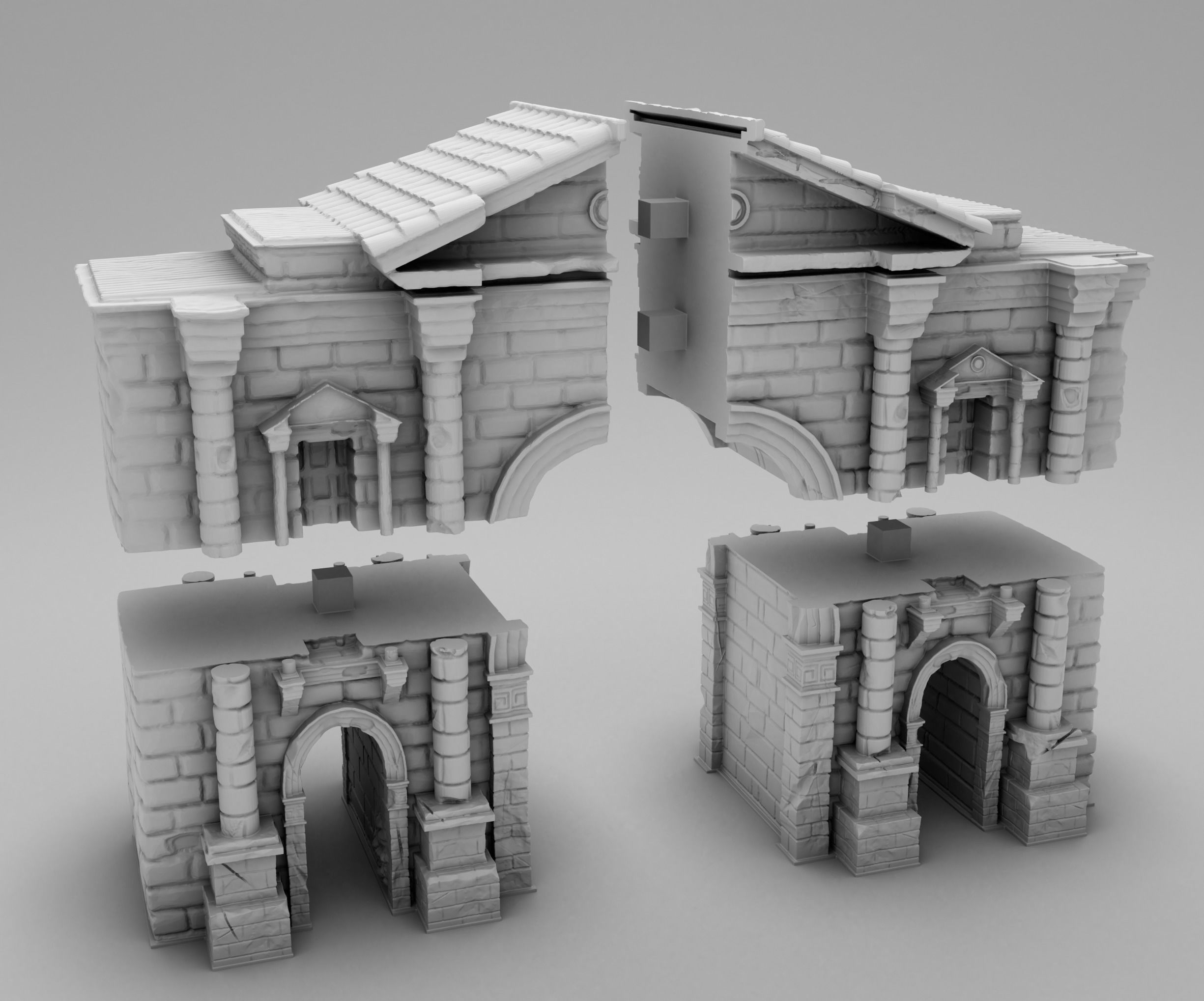 Ancient Greek Gates 3D print model_2