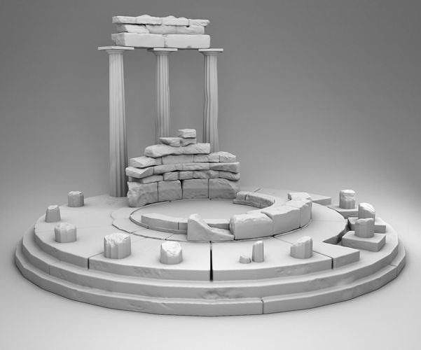 Delphi museum ruins 3D print model