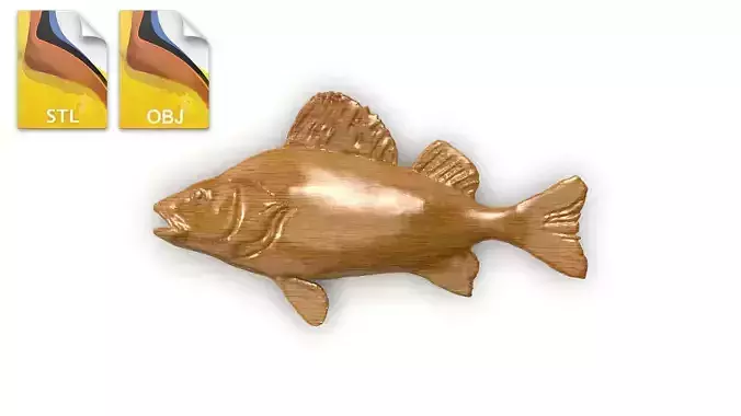Fish 3d print 3d model stl obj wooden