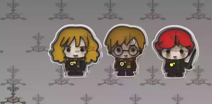 cookie cutter Harry potter Hermione and Ron  3D print model