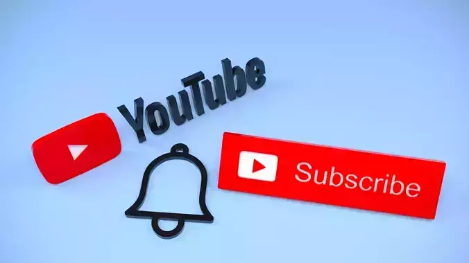 YouTube logo 3d