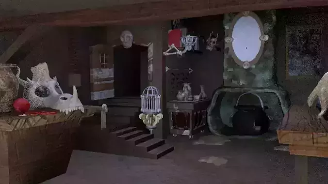 House cartoon Low-poly 3D model