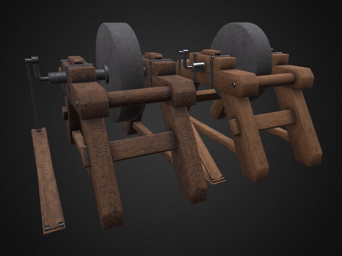 Grinding Wheel Low-poly 3D model_9