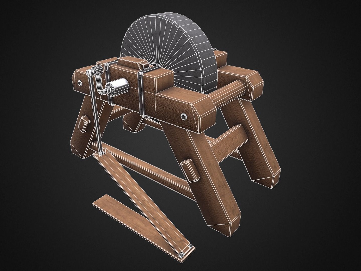 Grinding Wheel Low-poly 3D model_7