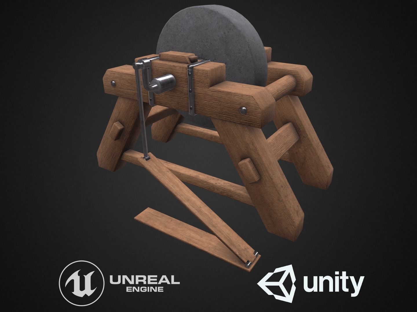 Grinding Wheel Low-poly 3D model_1