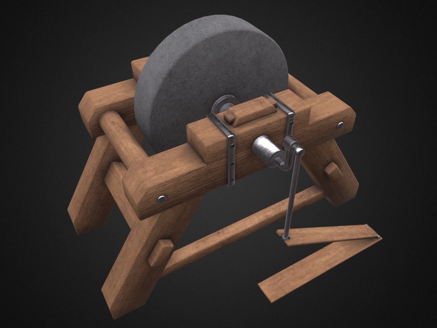 Grinding Wheel Low-poly 3D model_5