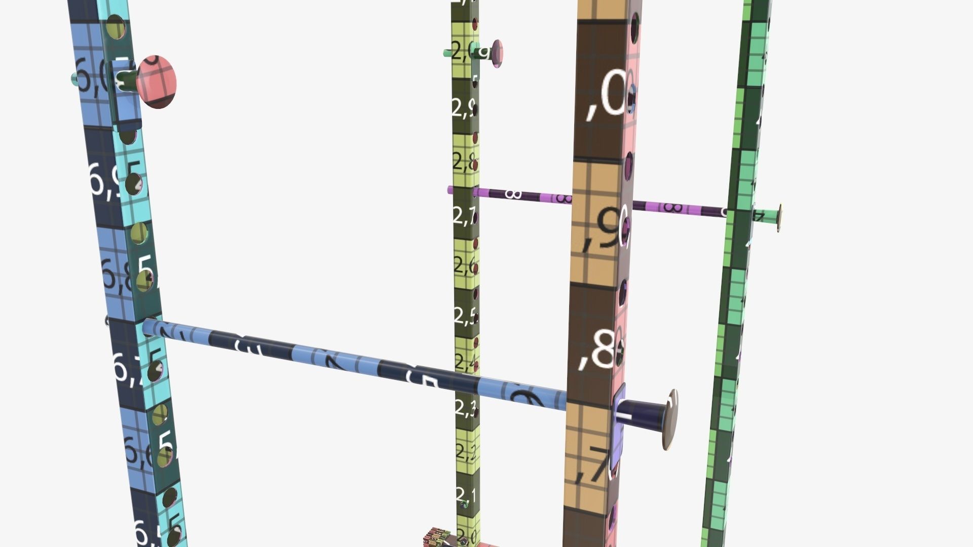 Exercise adjustable bench cage 3D model_18
