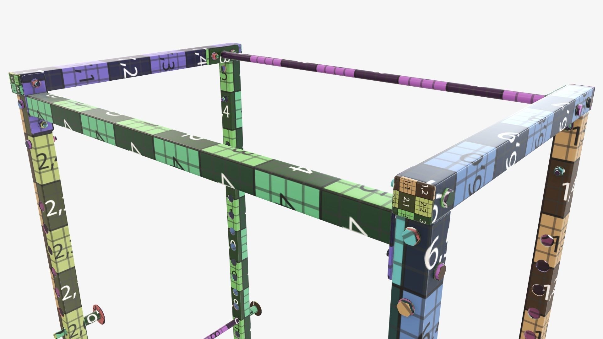 Exercise adjustable bench cage 3D model_20