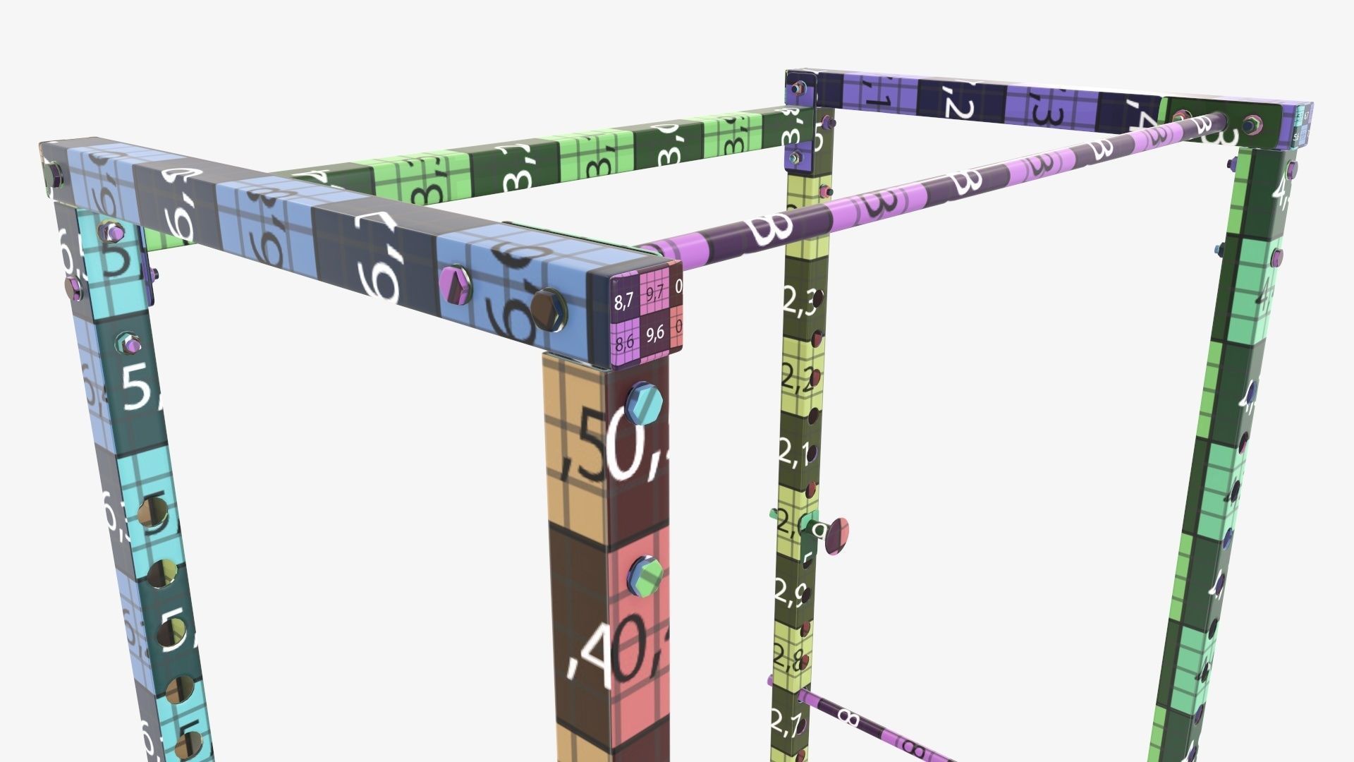 Exercise adjustable bench cage 3D model_19