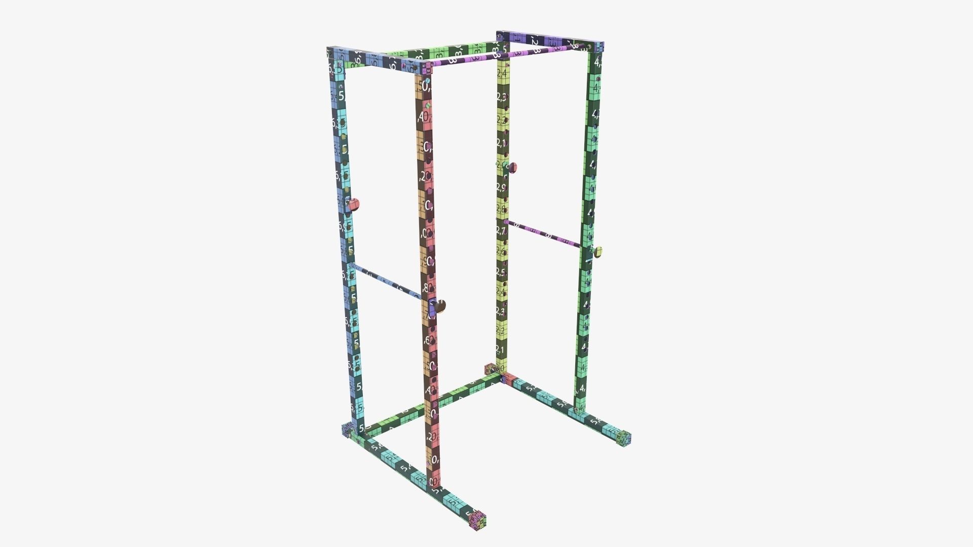 Exercise adjustable bench cage 3D model_14