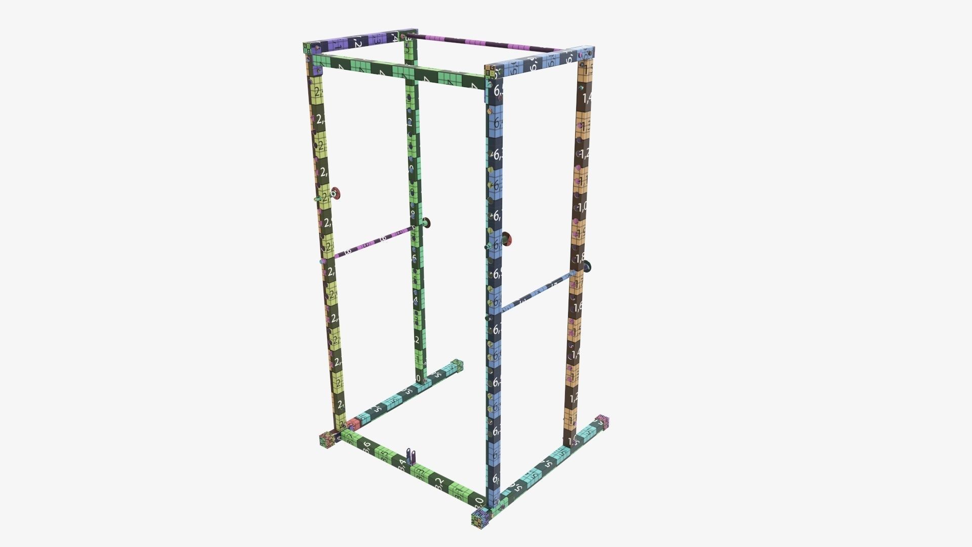 Exercise adjustable bench cage 3D model_15