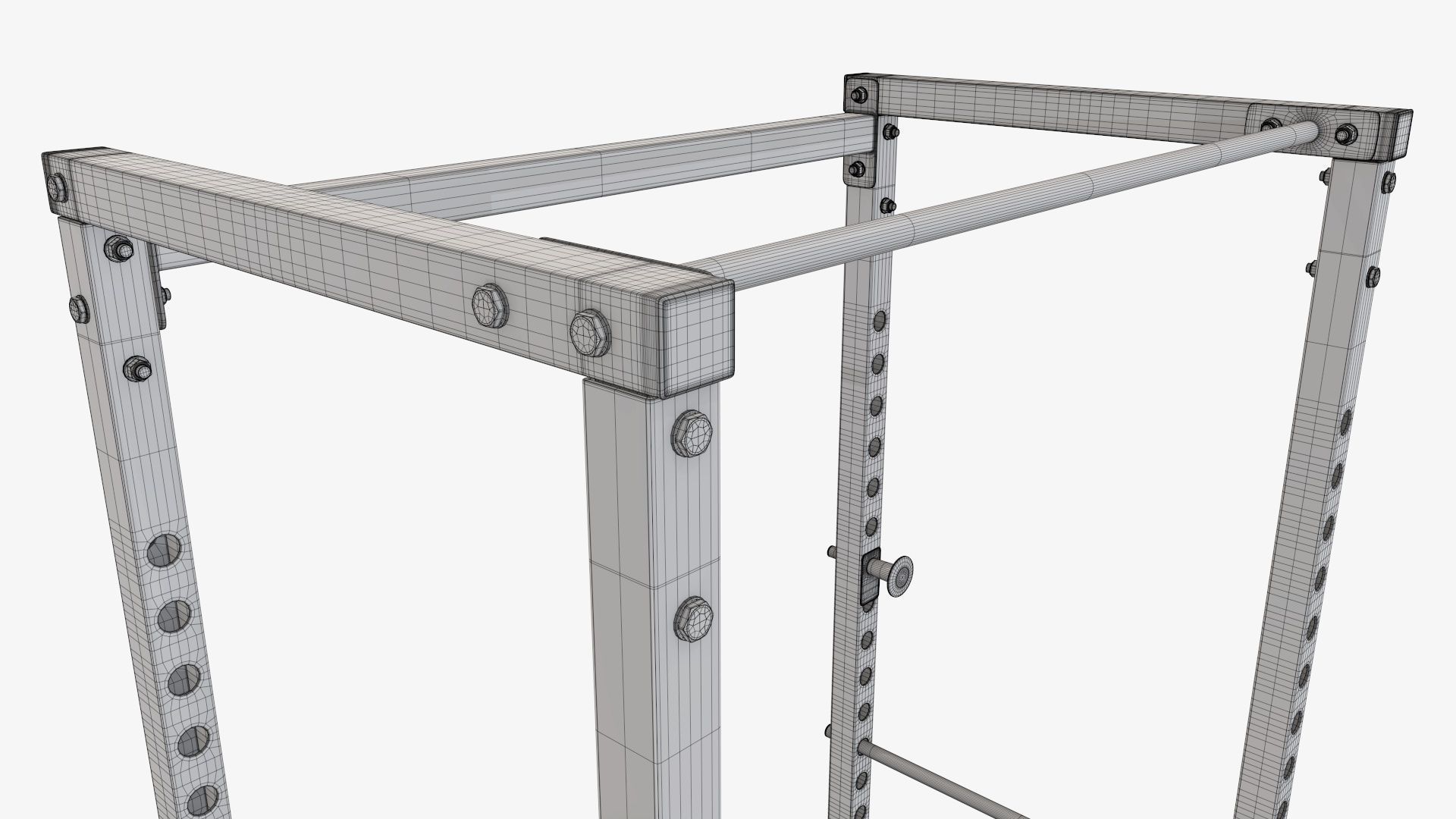 Exercise adjustable bench cage 3D model_12