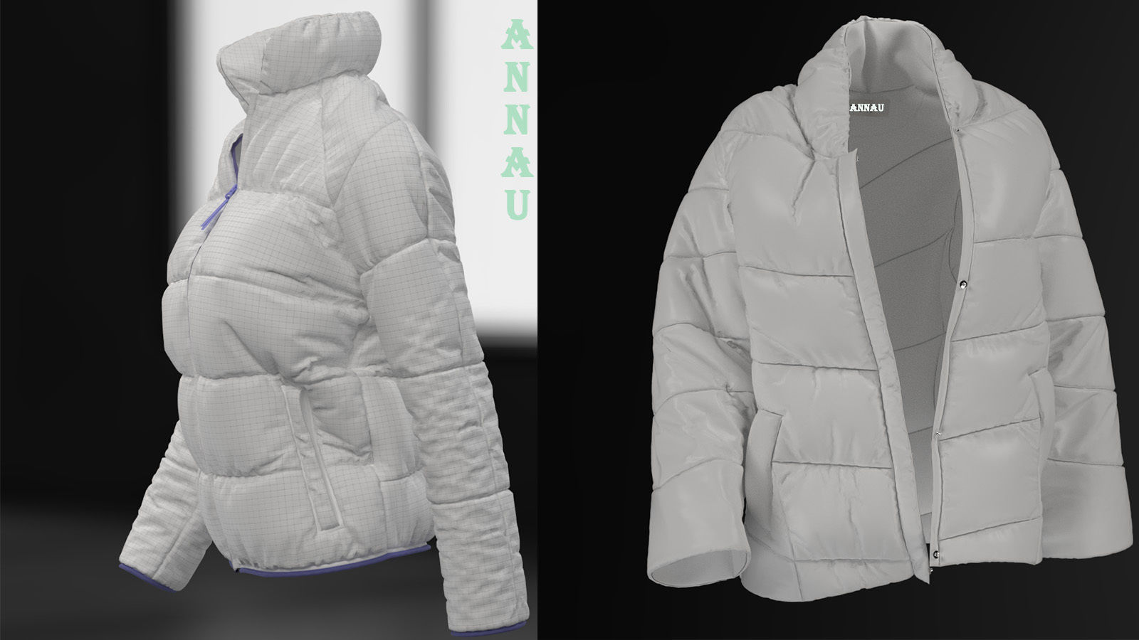 THREE PUFFER JACKETS SET 3D model_9