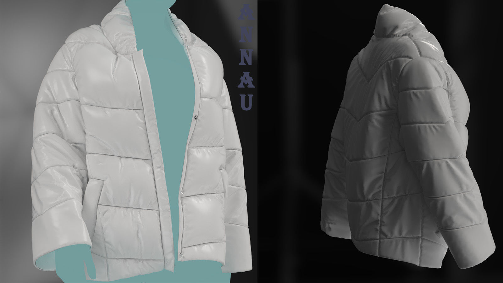 THREE PUFFER JACKETS SET 3D model_12
