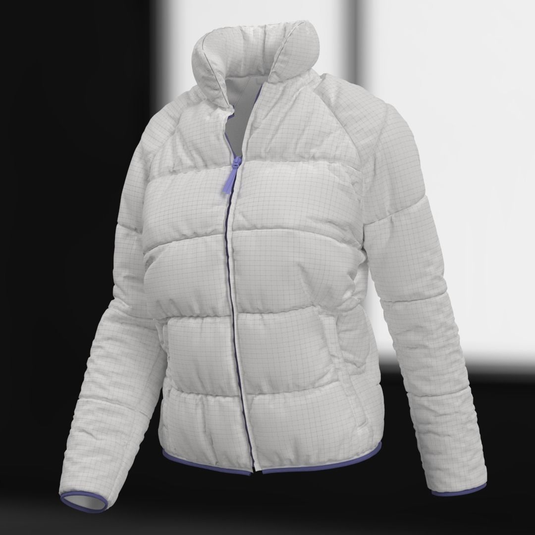 THREE PUFFER JACKETS SET 3D model_1