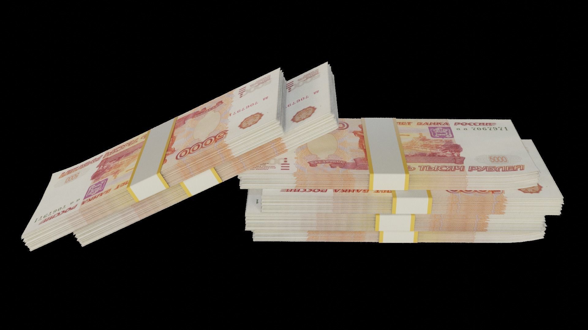 Russian Stacks Of Money 3D 3D model_3