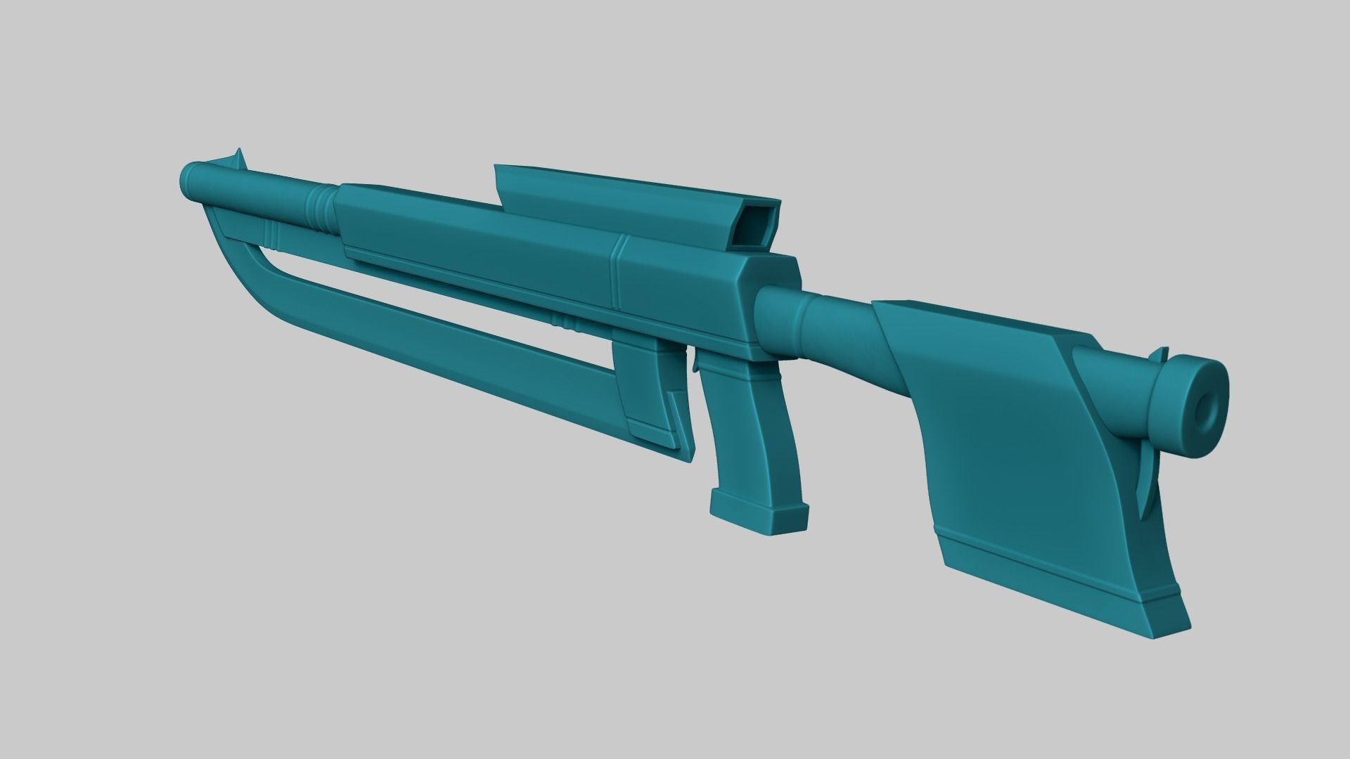Sci-Fi Gun Blade Sniper - Gunblade Weaponry Low-poly 3D model_5