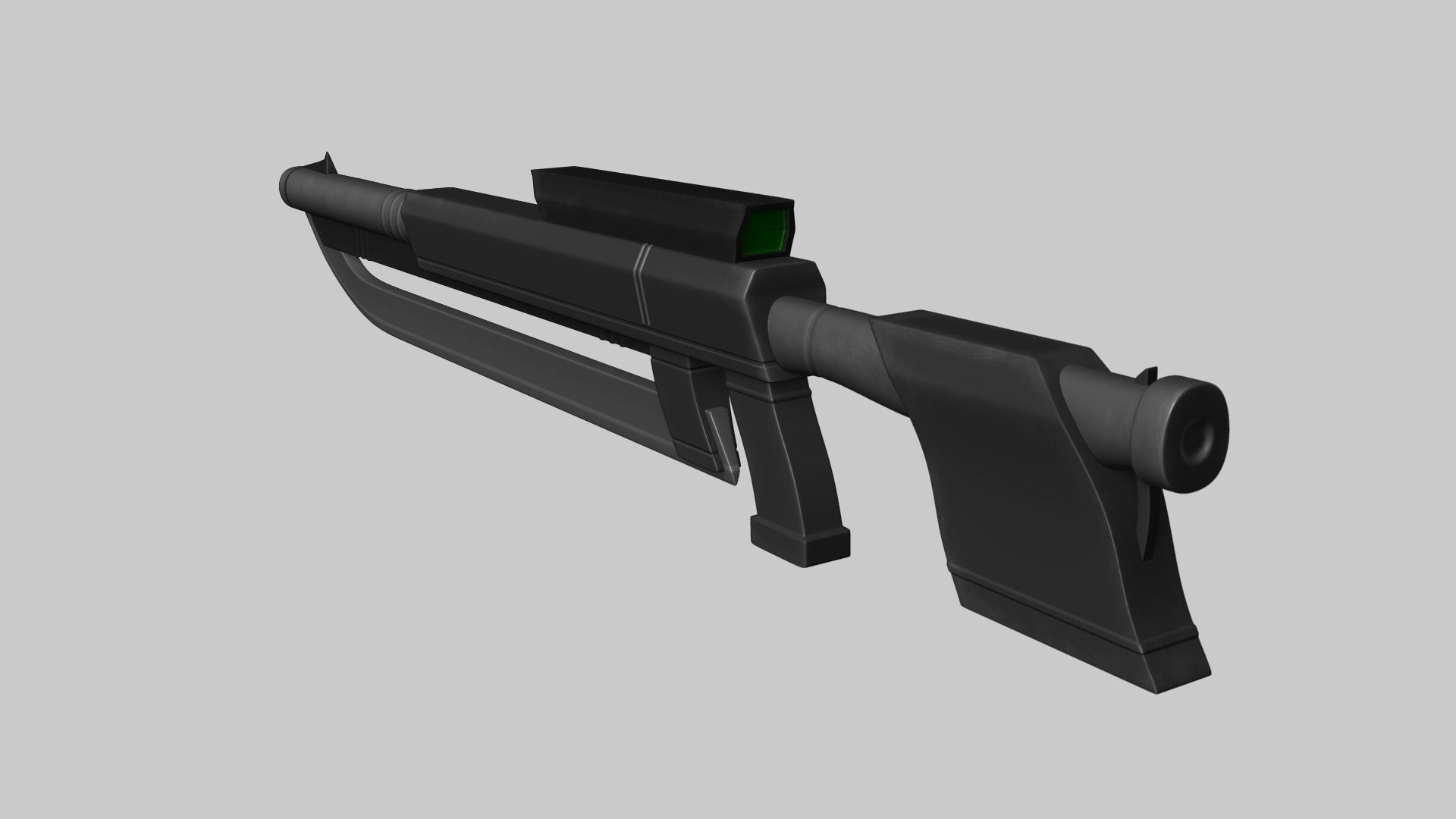 Sci-Fi Gun Blade Sniper - Gunblade Weaponry Low-poly 3D model_3