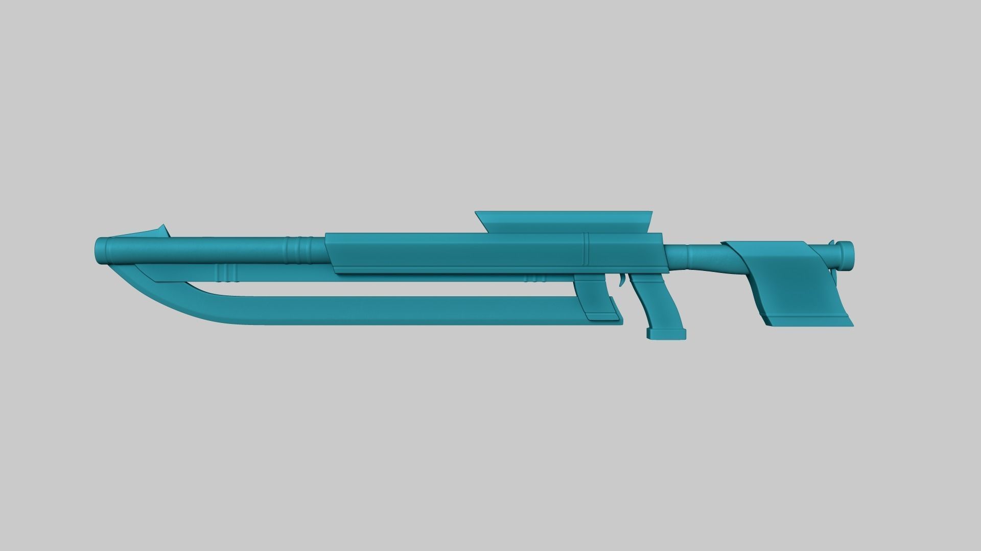 Sci-Fi Gun Blade Sniper - Gunblade Weaponry Low-poly 3D model_1