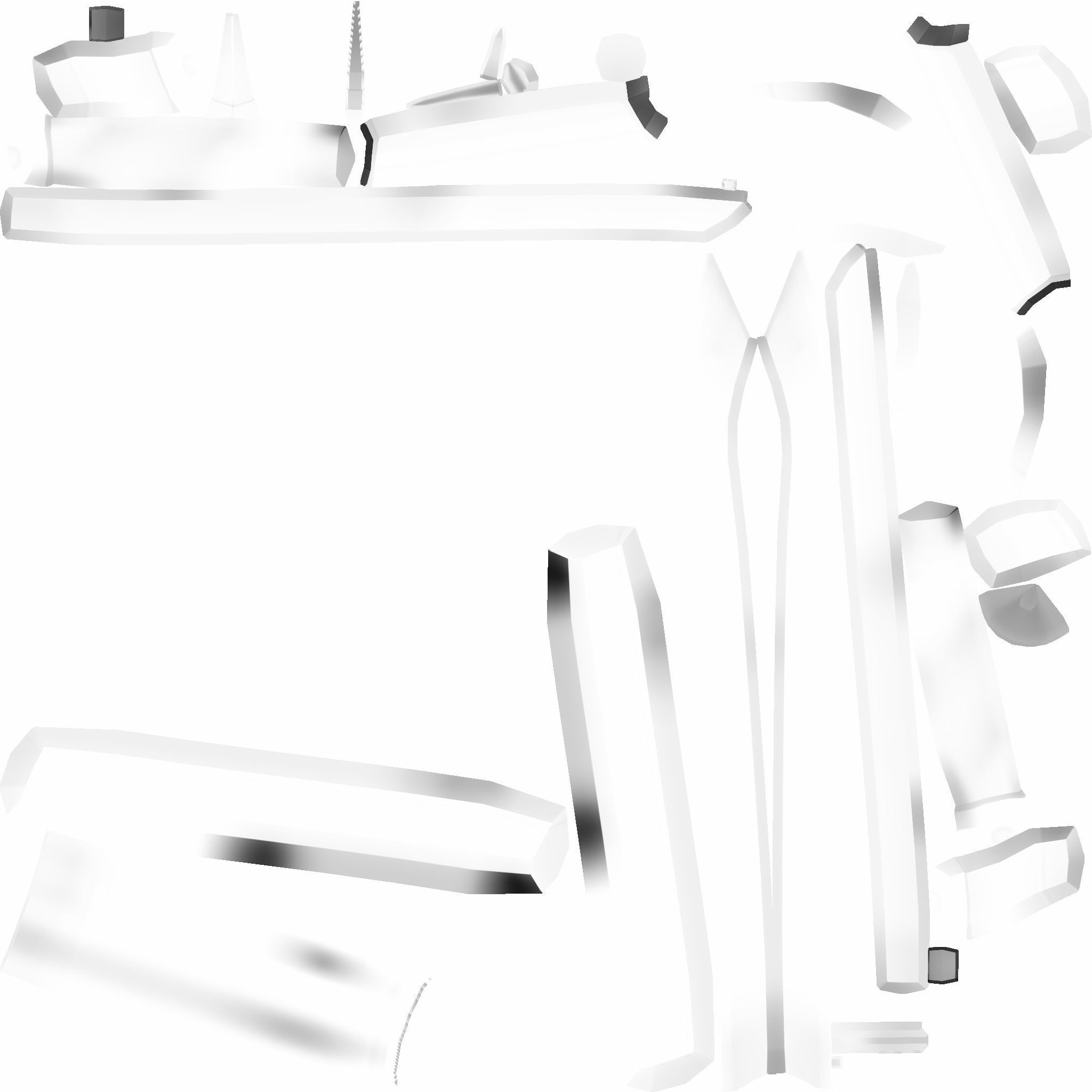 Sci-Fi Gun Blade Sniper - Gunblade Weaponry Low-poly 3D model_17