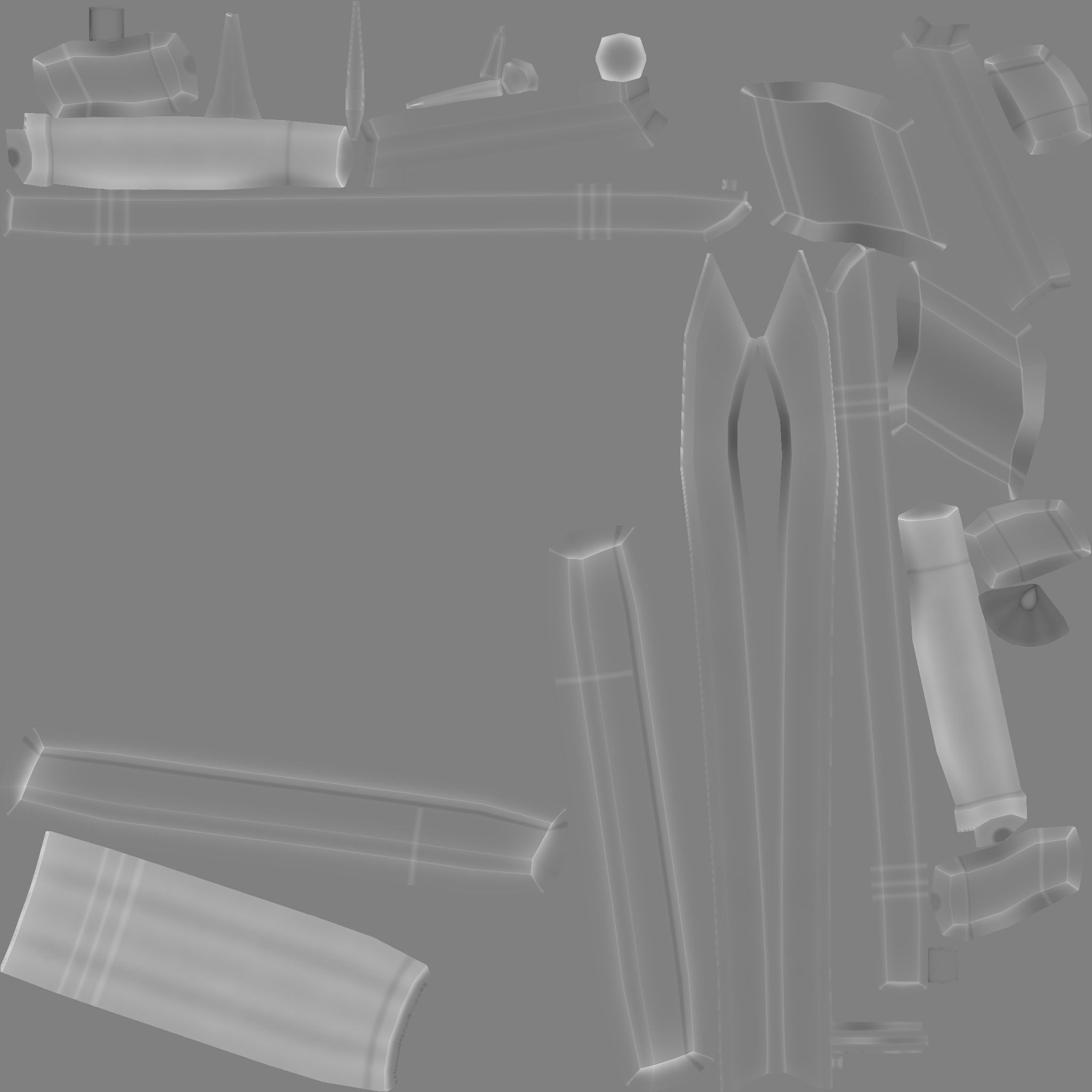 Sci-Fi Gun Blade Sniper - Gunblade Weaponry Low-poly 3D model_20