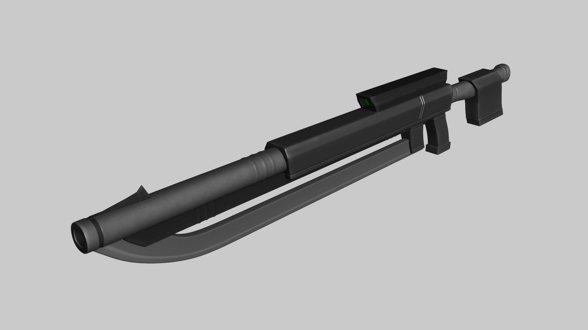 Sci-Fi Gun Blade Sniper - Gunblade Weaponry Low-poly 3D model_4