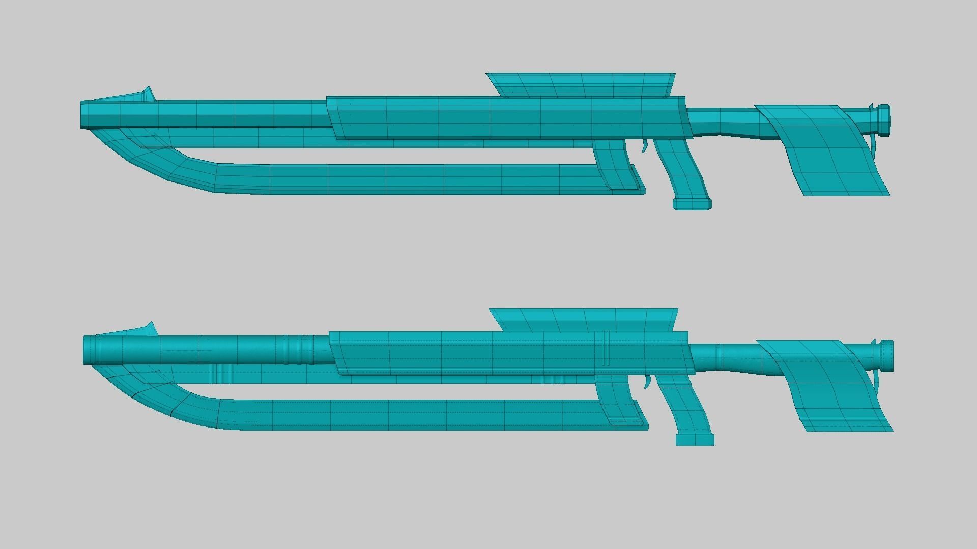 Sci-Fi Gun Blade Sniper - Gunblade Weaponry Low-poly 3D model_13
