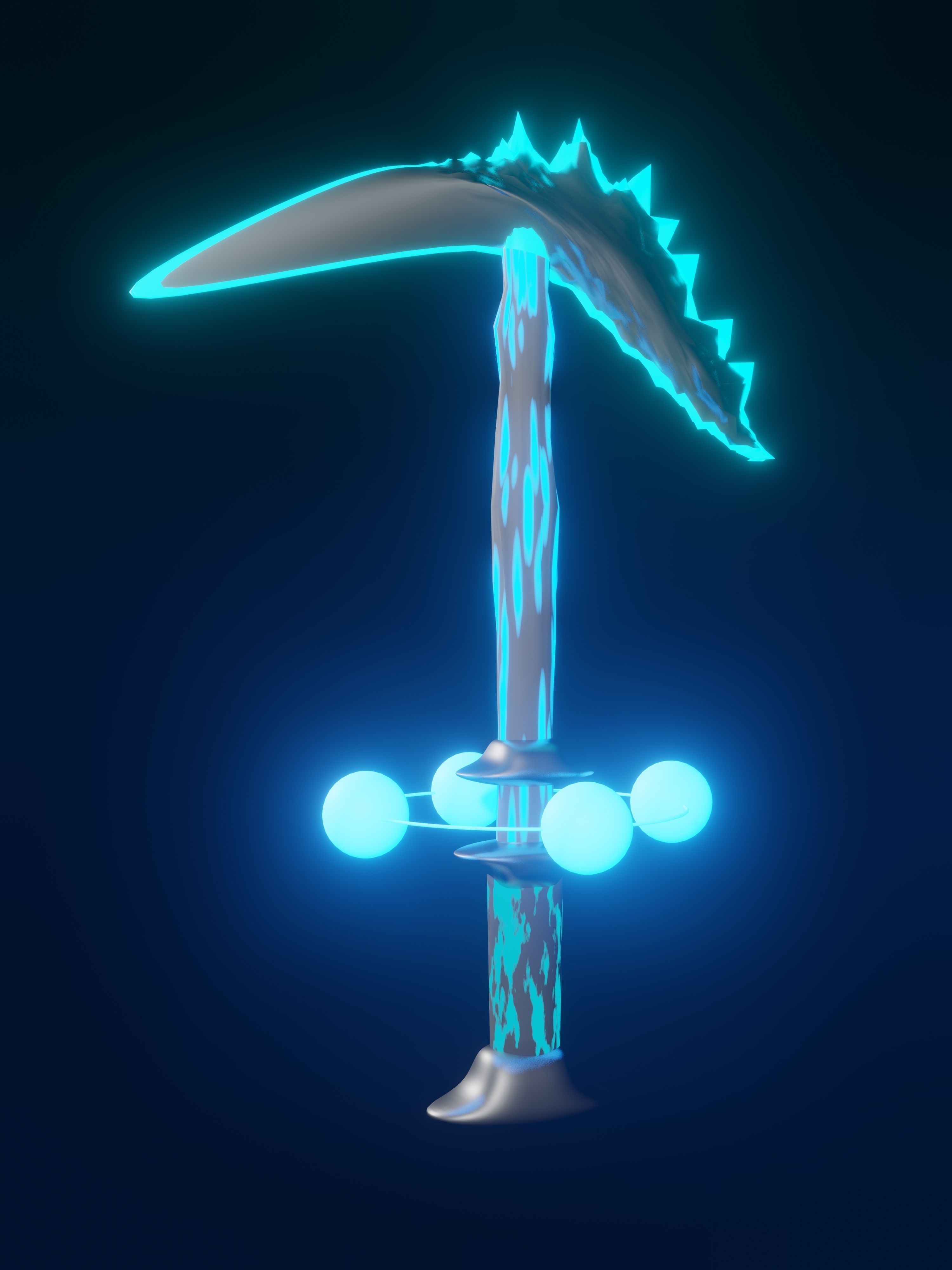 BLUE SABRIC WITH ENERGY BALLS FOR GAME ASSETS Low-poly 3D model_1