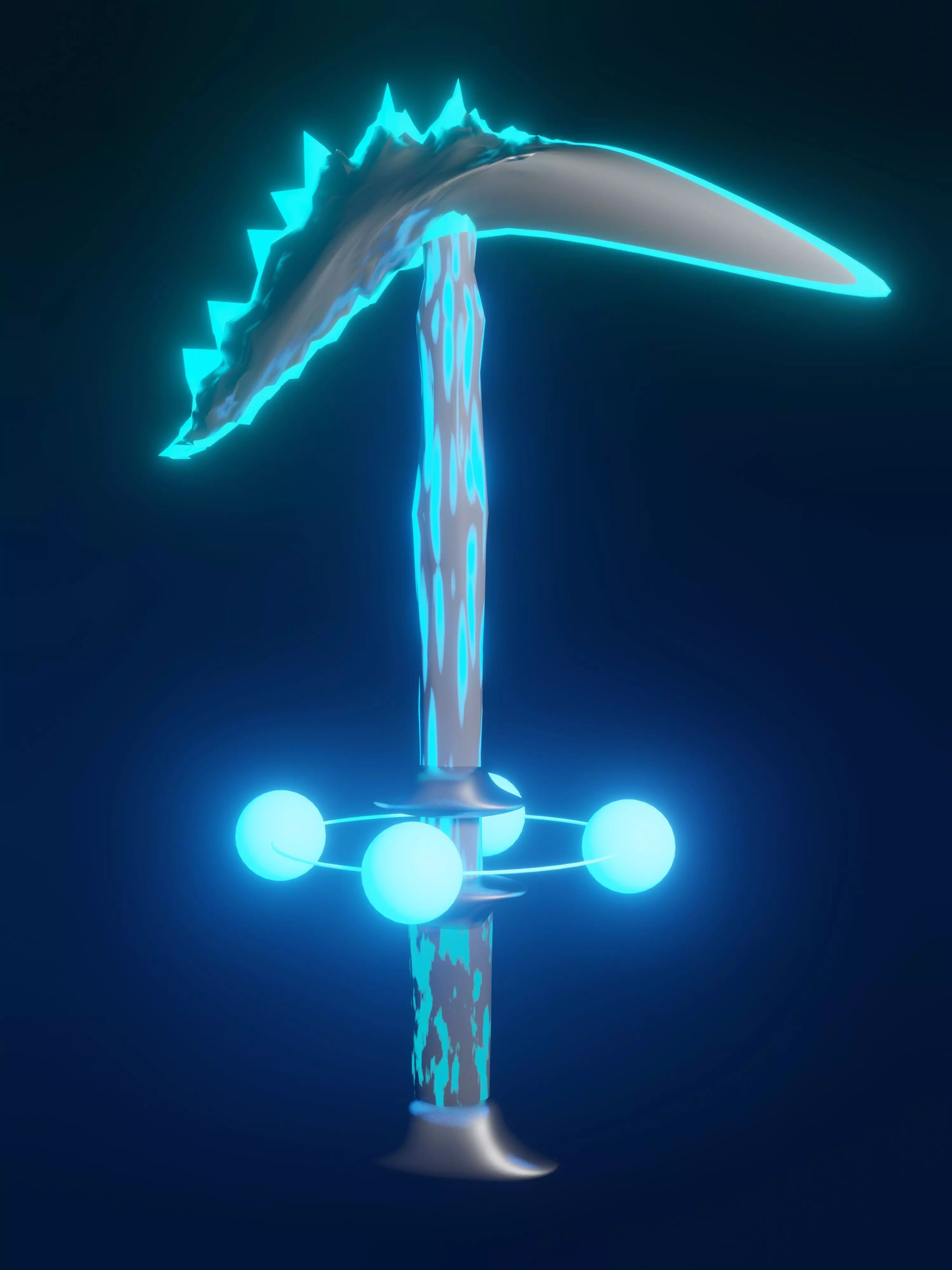 BLUE SABRIC WITH ENERGY BALLS FOR GAME ASSETS Low-poly 3D model_0