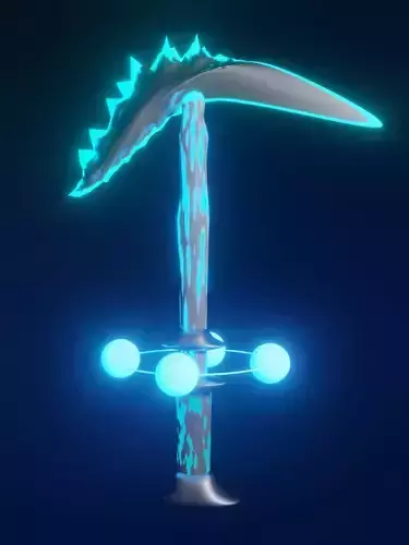 BLUE SABRIC WITH ENERGY BALLS FOR GAME ASSETS