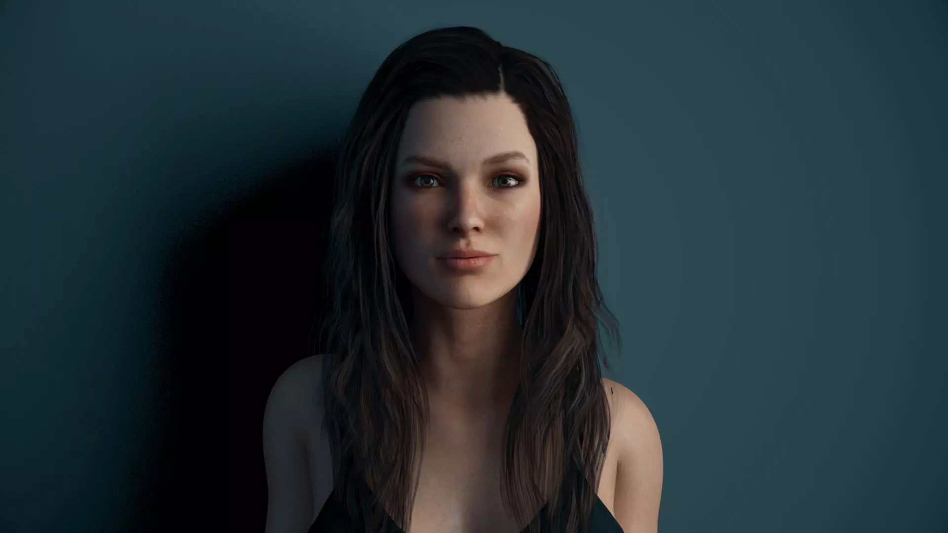 Rigged Female Model with Facial Blend shapes Low-poly 3D model_0