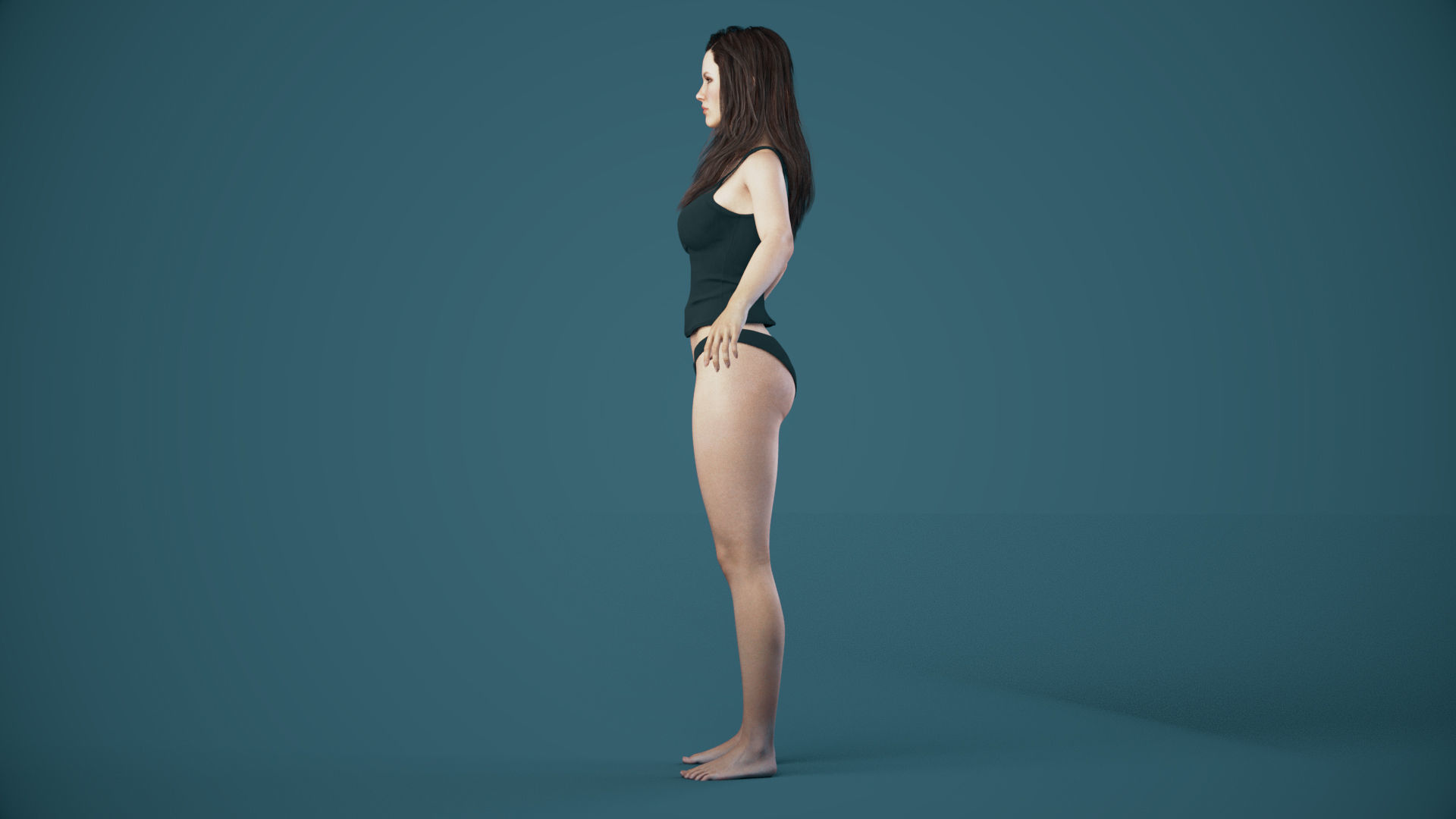 Rigged Female Model with Facial Blend shapes Low-poly 3D model_4