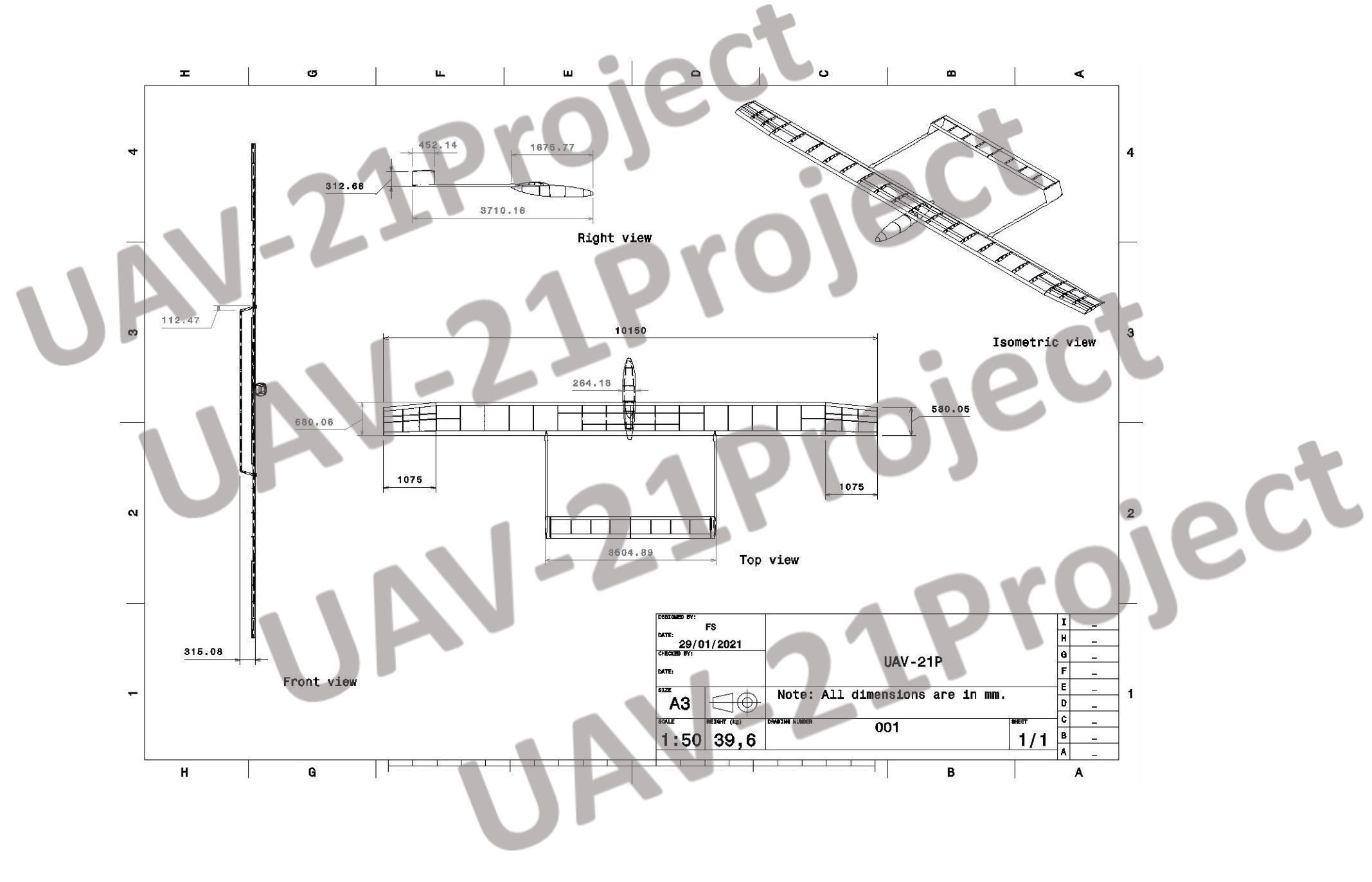 Long Endurance Electric UAV 3D model  3D print model_1
