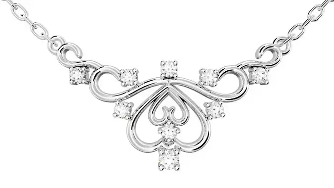 Crown Pendant Necklace Patterns  Diamonds 3D CAD Design-O1A003