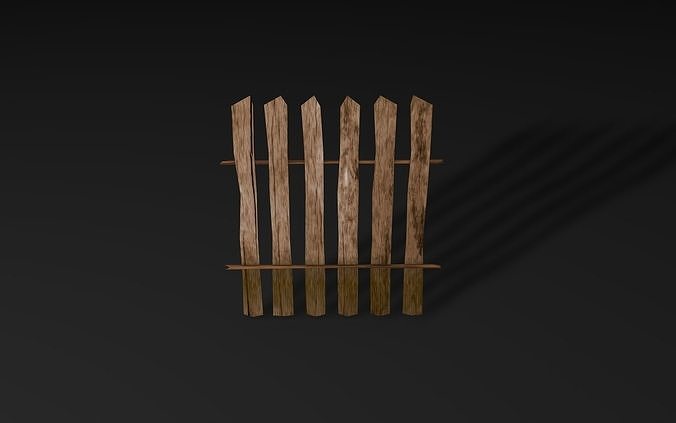 simple wooden FENCE Free low-poly 3D model