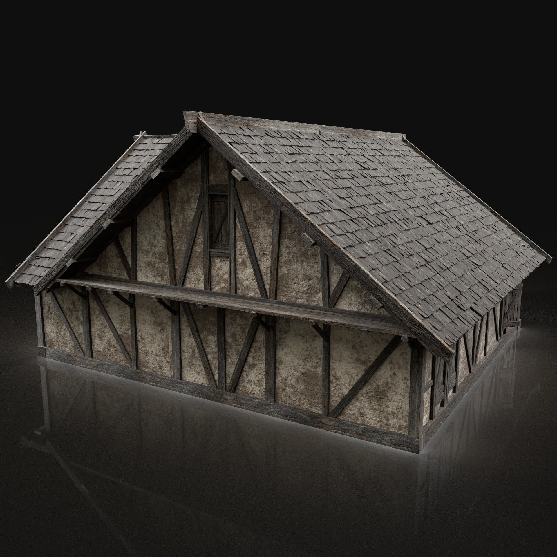 ENTERABLE AAA NEXT GEN MEDIEVAL CITY TOWN HOUSE COTTAGE Low-poly 3D model_3