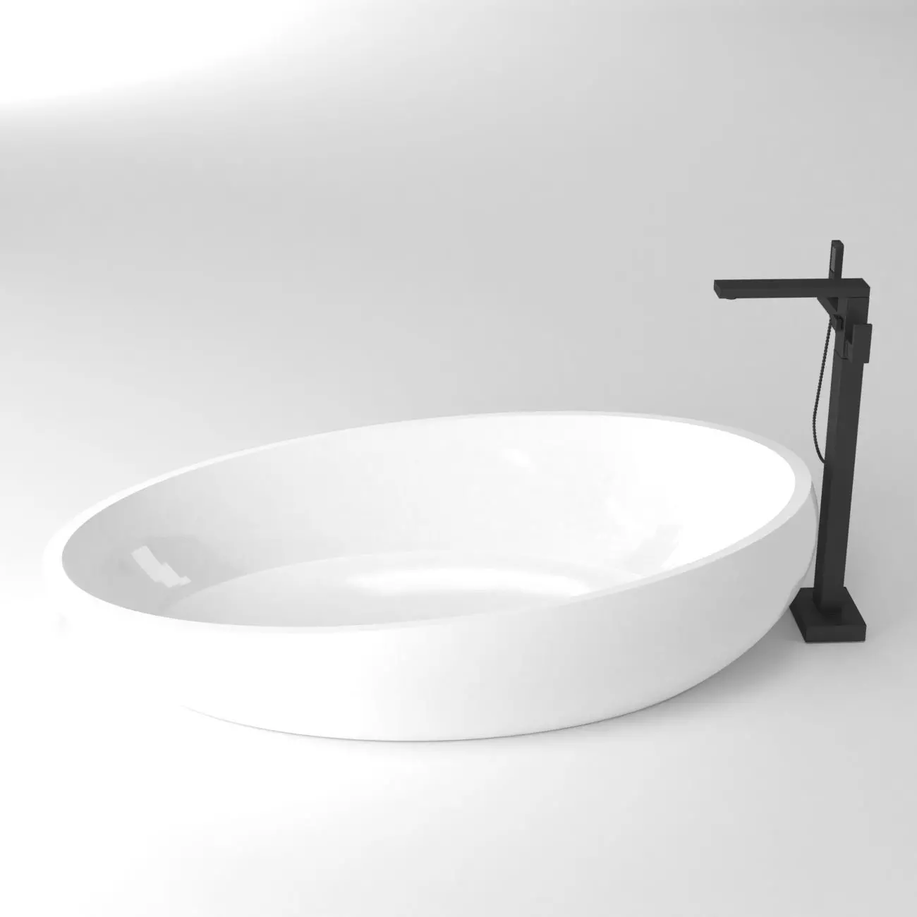 Bathtub and Bathtub Faucet 3D model_0