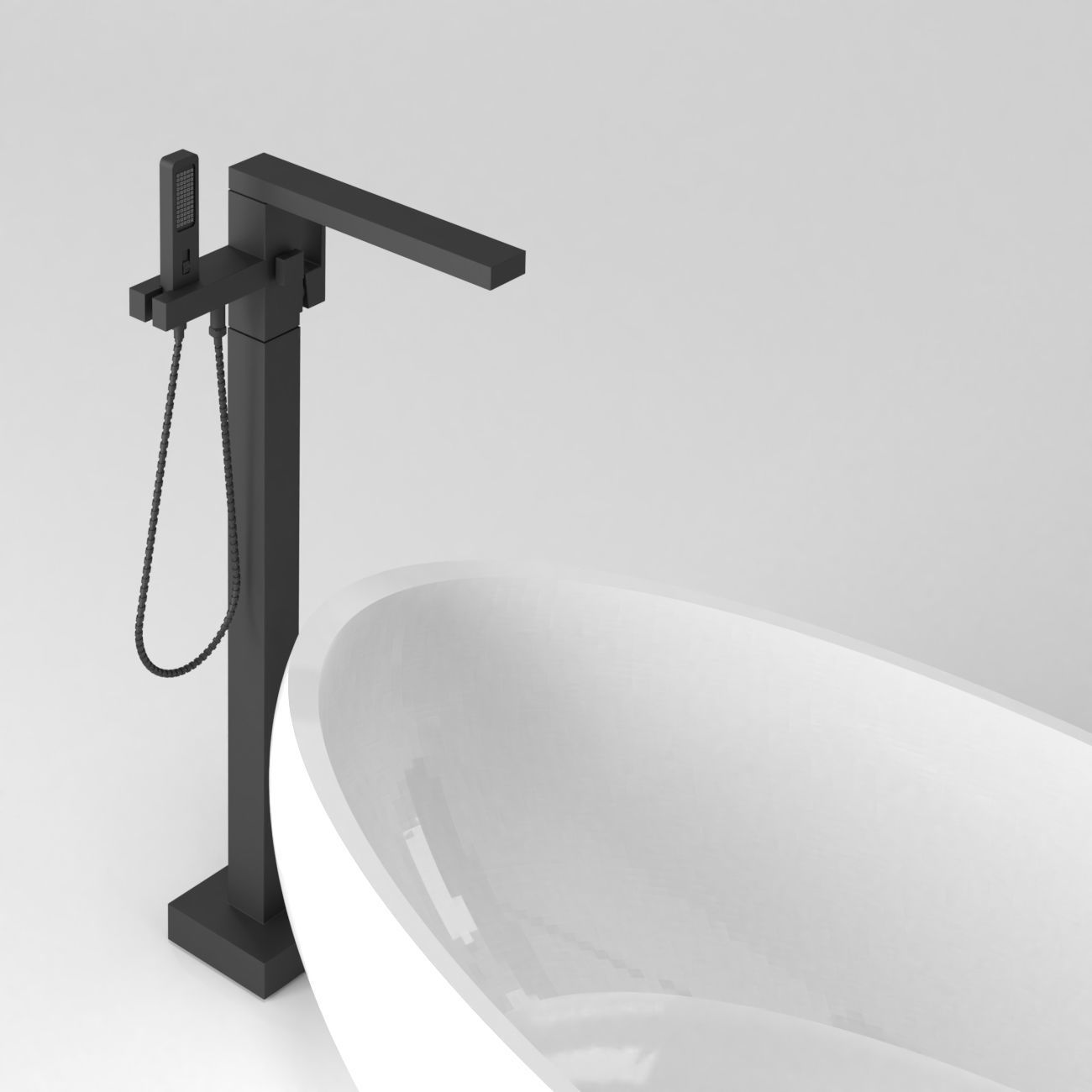 Bathtub and Bathtub Faucet 3D model_1