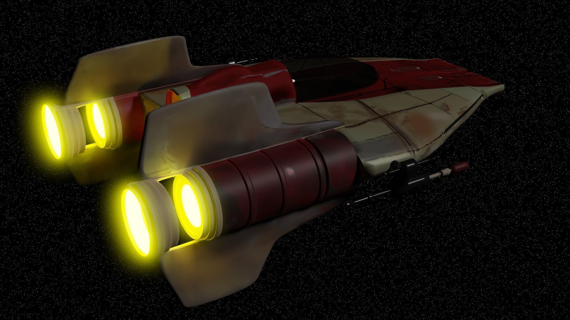 A-Wing Starfighter Free low-poly 3D model_2